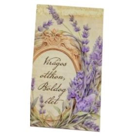 Dekoratív kartonlap levendula mintával 9,5 cm