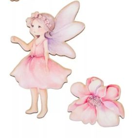   Tündér és pillangó díszes figurakészlet – UV nyomtatott karton, 6–10 cm (2 db)