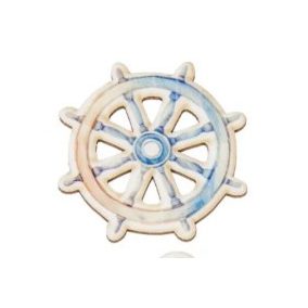   Dekoratív hajókormány figura – tengerészeti dekoráció UV nyomtatott kartonból, 7 cm