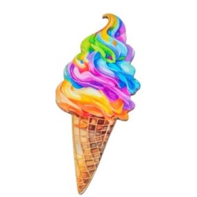   Többszínű spirálfagylalt díszfigura – UV nyomtatott karton, 7 cm