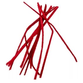   Bordó zsenília plüssdrót – 5 db-os készlet, 30 cm, dekorációhoz és hobbihoz