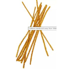   Arany zsenília plüss drót – 5 db-os készlet, 30 cm, ünnepi dekorációhoz és hobbihoz