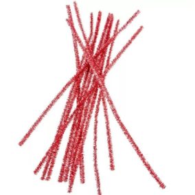   Rózsaszín zsenília plüss drót csillámmal – 5 db-os készlet, 30 cm, hobbi és dekorációs célokra