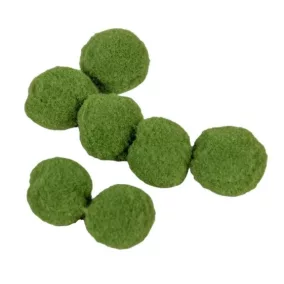   Mohazöld Kasmír puha díszgolyók – 10 db-os készlet, 2 cm, natúr dekoráció