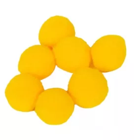   Sárga Kasmír puha díszgolyók – 10 db-os készlet, 2 cm, élénk és vidám dekoráció