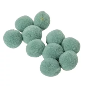   Vintage zöld kasmír puha díszgolyók – 10 db-os készlet, 2 cm, friss és természetes dekoráció