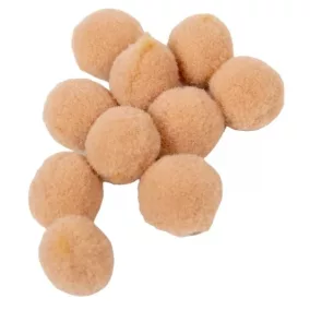   Drapp, puha kasmír díszgolyók – 10 db-os készlet, 2 cm, modern és elegáns dekoráció