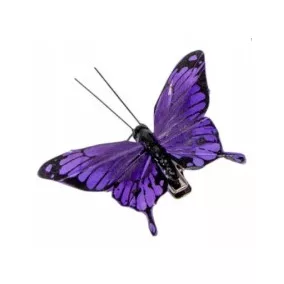   Dekoratív lila pillangó csipesszel – 7 cm, elegáns kiegészítő dekorációhoz