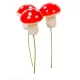 Gomba, piros-fehér – 2,5 cm, virágdíszekhez való díszítőelem 3 db/csomag