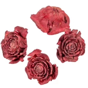 Szárított cédrusrózsa, bordó – 3–5 cm, 4 db/csomag