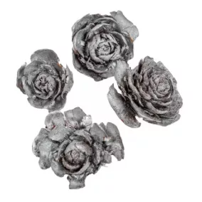 Szárított cédrusrózsa, ezüst – 3–5 cm, 4 db/csomag