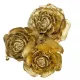 Szárított cédrusrózsa, arany – 3–5 cm, 4 db/csomag