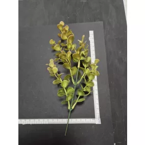   Mesterséges díszág zöld - okker levelekkel  20 cm - belső dekoráció