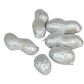 Dekoratív ezüst  földimogyorók – 5 darab/csomag