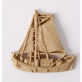 Hőre lágyuló fa Hajó 5 x 5 cm  - hővel formázható