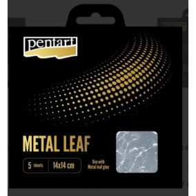   Füstfólia ezüst 14x14 cm 5 lap/csom - valódi ezüsthatású dekorációhoz és kézzel készített projektekhez