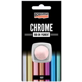   Rub-on pigment színes krómozott hatású 0,5 g rubint - intenzív metálhatású prémium fényes felületekhez