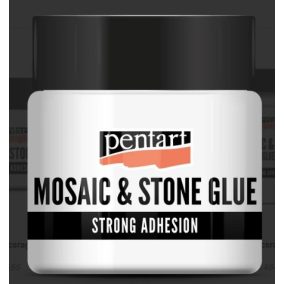   Mozaik és kavicsragasztó 50 ml - vízbázisú ragasztó védőlakkal, ideális mozaikokhoz, díszkavicsokhoz és díszgranulátumokhoz