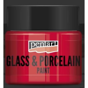 Üveg és porcelánfesték 30 ml piros