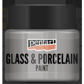 Üveg és porcelánfesték 30 ml ezüst