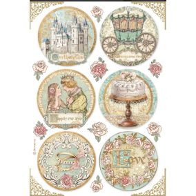   A4 rizspapír dekupázs technikához - esküvői, mesés és vintage romantikus témák