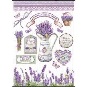   A4 dekupázs rizspapír - vintage levendula, provence-i stílus