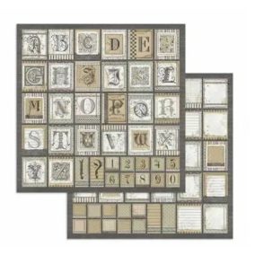    1 290 Dekoratív kétoldalas scrapbook papír – Vintage ábécé