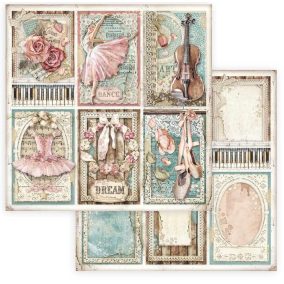   Kétoldalas scrapbook papír – balett, művészet és vintage álmok kollekció