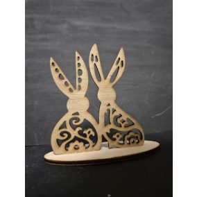 Kettő fa nyuszifigura (8x9 cm).